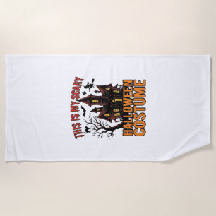Scary Halloween Costume Haunted House Vintage Shir Beach Towel