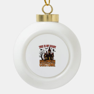 Scary Halloween Costume Haunted House Vintage Shir Ceramic Ball Christmas Ornament
