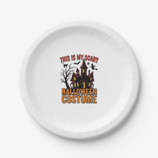 Scary Halloween Costume Haunted House Vintage Shir Paper Plate
