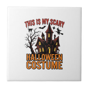 Scary Halloween Costume Haunted House Vintage Shir Tile