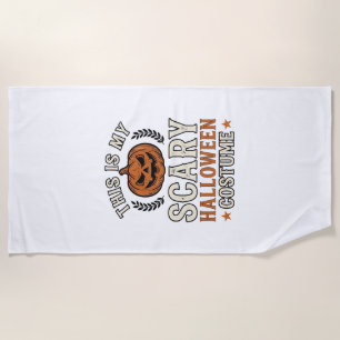 Scary Halloween Costume Pumpkin Vintage Shirt Desi Beach Towel