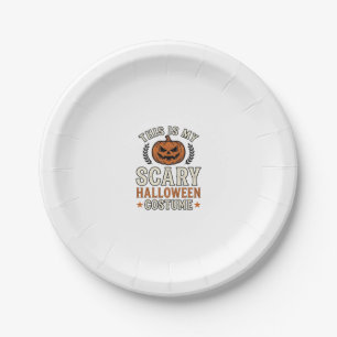 Scary Halloween Costume Pumpkin Vintage Shirt Desi Paper Plate