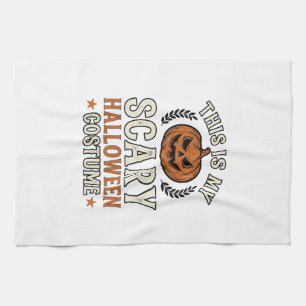 Scary Halloween Costume Pumpkin Vintage Shirt Desi Tea Towel