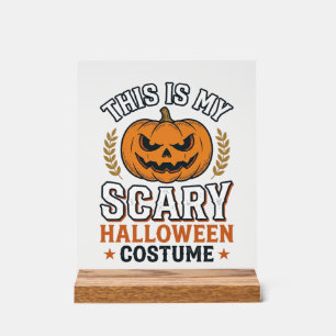 Scary Halloween Costume Pumpkin Vintage Vector Des Acrylic Sign