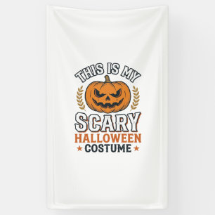 Scary Halloween Costume Pumpkin Vintage Vector Des Banner