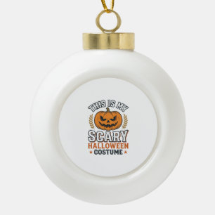 Scary Halloween Costume Pumpkin Vintage Vector Des Ceramic Ball Christmas Ornament