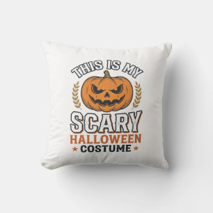 Scary Halloween Costume Pumpkin Vintage Vector Des Cushion