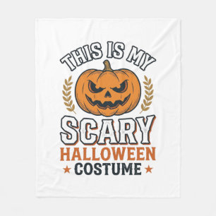 Scary Halloween Costume Pumpkin Vintage Vector Des Fleece Blanket