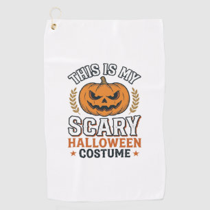 Scary Halloween Costume Pumpkin Vintage Vector Des Golf Towel