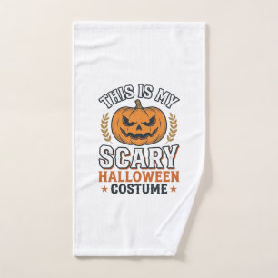 Scary Halloween Costume Pumpkin Vintage Vector Des Hand Towel