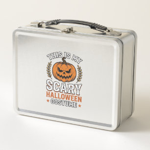 Scary Halloween Costume Pumpkin Vintage Vector Des Metal Lunch Box