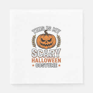 Scary Halloween Costume Pumpkin Vintage Vector Des Napkin