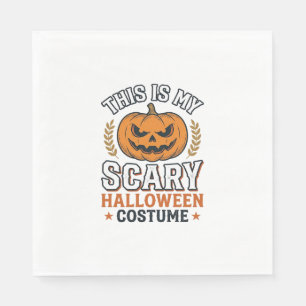 Scary Halloween Costume Pumpkin Vintage Vector Des Napkin