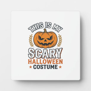 Scary Halloween Costume Pumpkin Vintage Vector Des Plaque