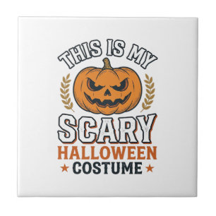 Scary Halloween Costume Pumpkin Vintage Vector Des Tile