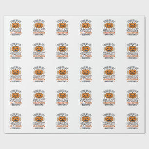 Scary Halloween Costume Pumpkin Vintage Vector Des Wrapping Paper