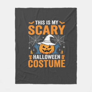 Scary Halloween Costume Pumpkin Witch Design Fleece Blanket