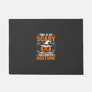 Scary Halloween Costume Pumpkin Witch Hat Design_1 Doormat