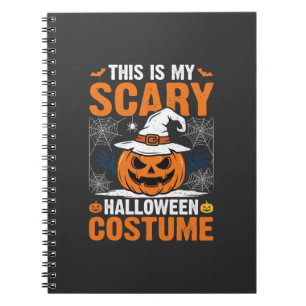 Scary Halloween Costume Pumpkin Witch Hat Design_1 Notebook