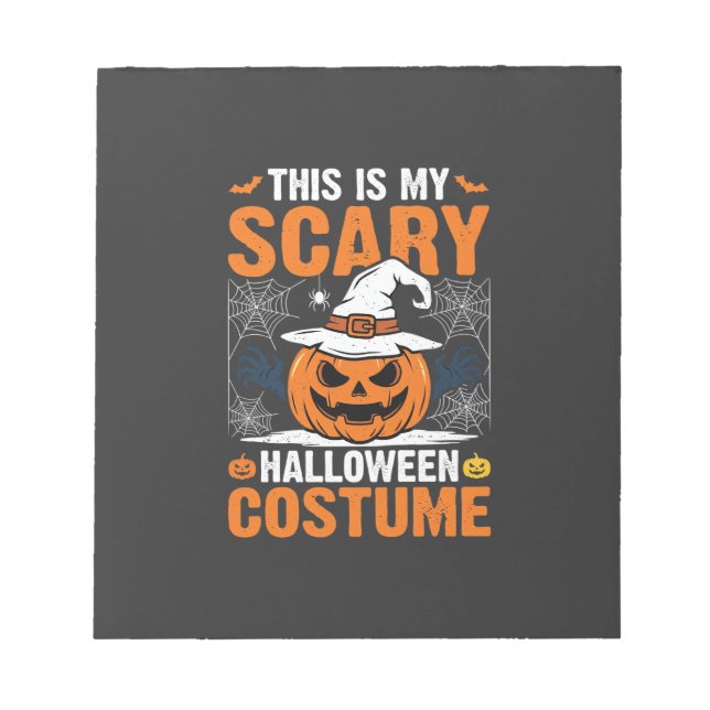 Scary Halloween Costume Pumpkin Witch Hat Design_1 Notepad (Front)