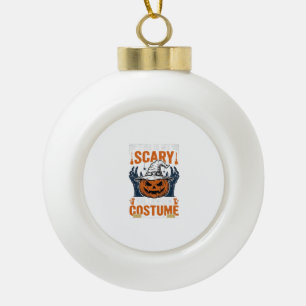 Scary Halloween Costume Pumpkin Witch Hat Shirt_1 Ceramic Ball Christmas Ornament