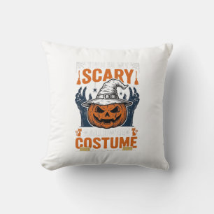 Scary Halloween Costume Pumpkin Witch Hat Shirt_1 Cushion