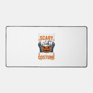 Scary Halloween Costume Pumpkin Witch Hat Shirt_1 Desk Mat