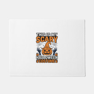 Scary Halloween Costume Pumpkin Witch Hat Shirt_1 Doormat