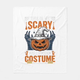 Scary Halloween Costume Pumpkin Witch Hat Shirt_1 Fleece Blanket