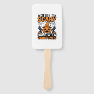Scary Halloween Costume Pumpkin Witch Hat Shirt_1 Hand Fan