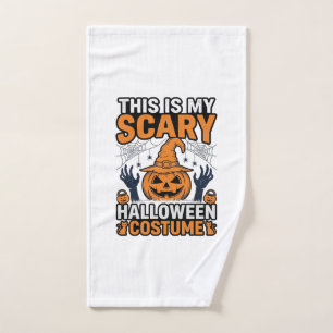 Scary Halloween Costume Pumpkin Witch Hat Shirt_1 Hand Towel