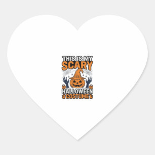 Scary Halloween Costume Pumpkin Witch Hat Shirt_1 Heart Sticker