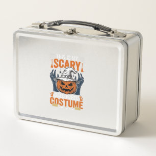 Scary Halloween Costume Pumpkin Witch Hat Shirt_1 Metal Lunch Box