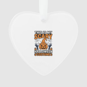 Scary Halloween Costume Pumpkin Witch Hat Shirt_1 Ornament