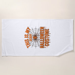 Scary Halloween Costume Spider Web Vintage Design_ Beach Towel