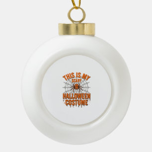 Scary Halloween Costume Spider Web Vintage Design_ Ceramic Ball Christmas Ornament