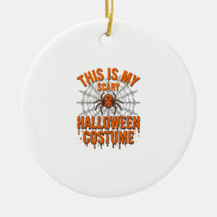 Scary Halloween Costume Spider Web Vintage Design_ Ceramic Tree Decoration