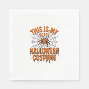 Scary Halloween Costume Spider Web Vintage Design_ Napkin