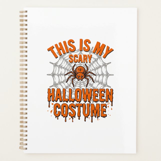Scary Halloween Costume Spider Web Vintage Design_ Planner (Front)