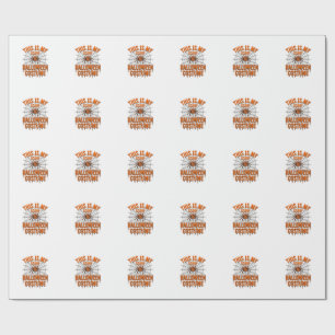 Scary Halloween Costume Spider Web Vintage Design_ Wrapping Paper