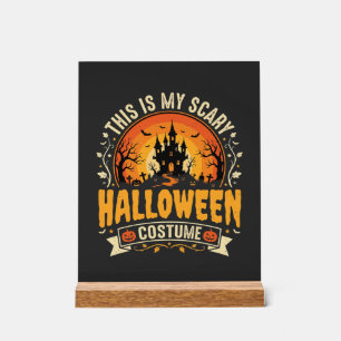 Scary Halloween Costume Vector Design Acrylic Sign