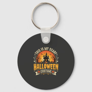 Scary Halloween Costume Vector Design Key Ring