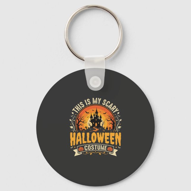 Scary Halloween Costume Vector Design Key Ring (Front)