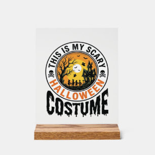 Scary Halloween Costume Vintage Engraving Shirt De Acrylic Sign