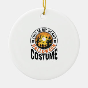 Scary Halloween Costume Vintage Engraving Shirt De Ceramic Tree Decoration