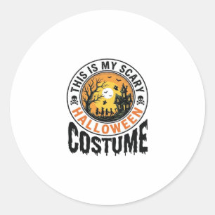 Scary Halloween Costume Vintage Engraving Shirt De Classic Round Sticker