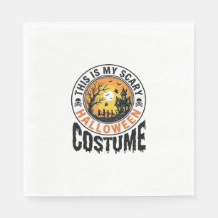 Scary Halloween Costume Vintage Engraving Shirt De Napkin