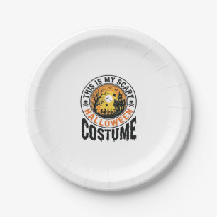 Scary Halloween Costume Vintage Engraving Shirt De Paper Plate