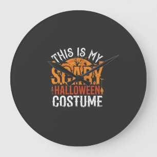 Scary Halloween Costume Vintage Graphic Large Clock
