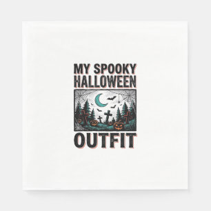 Scary Halloween Costume Vintage Graveyard Tee_1 Napkin